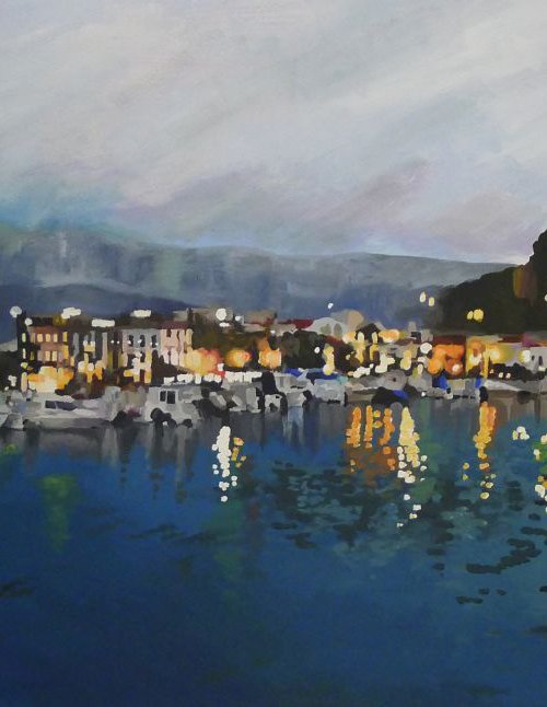 Denia Harbour at Dusk by Helen Sinfield