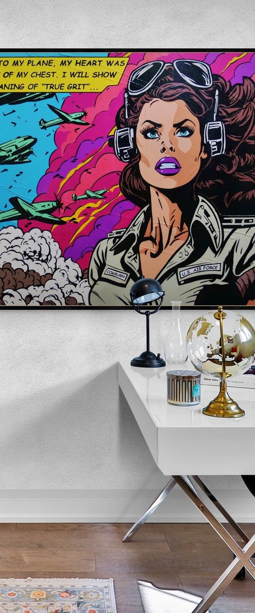 To The Plane 160cm x 100cm Textured Urban Pop Art by Franko