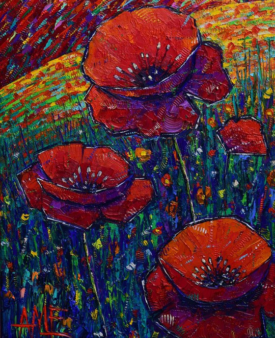 TUSCANY HILLS OF RED POPPIES