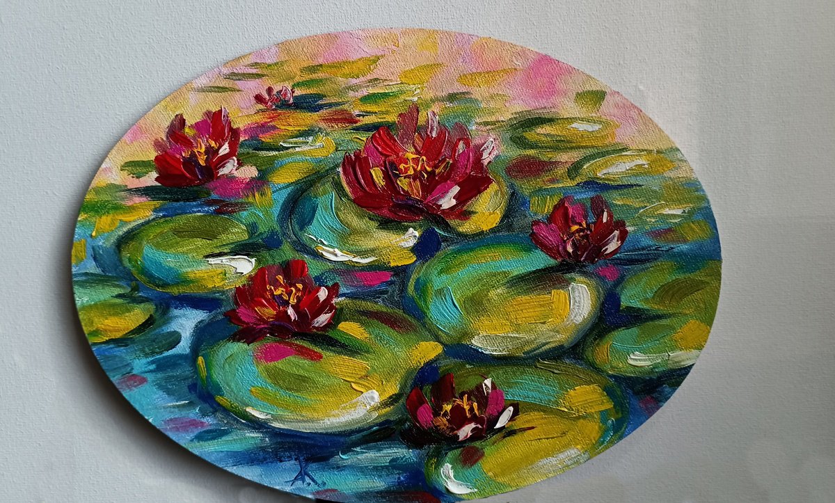 Lilies flowers - oil painting by Anastasia Kozorez