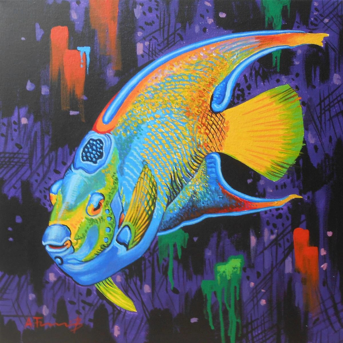 Fish on Abstract Background I by Alexander Titorenkov