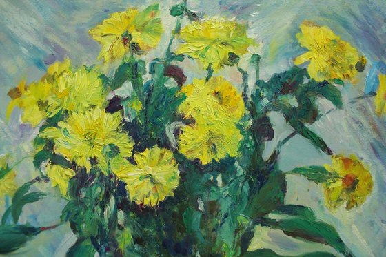 Yellow chrysanthemums