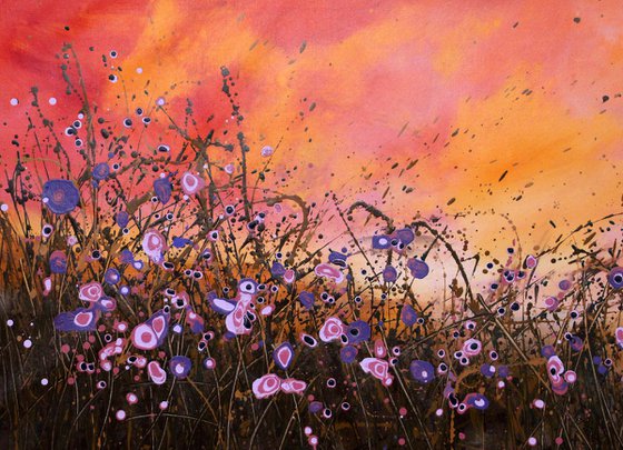 "Emotions" - Extra large floral landscape painting