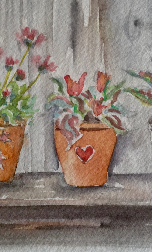 Three flower pots by Samantha Adams