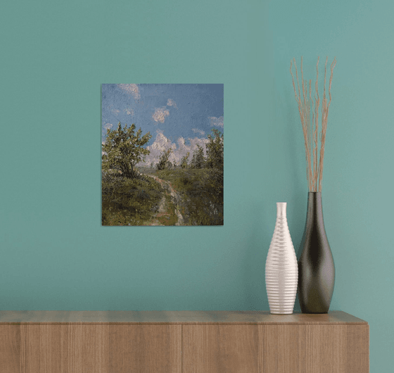 Spring sun (30x35cm, oil painting, impressionistic)