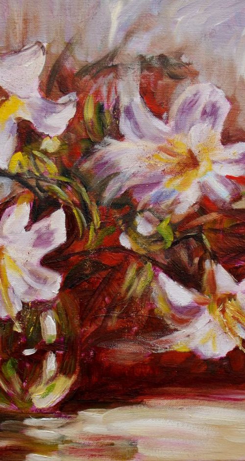 Lilies in a vase by Elena Sokolova