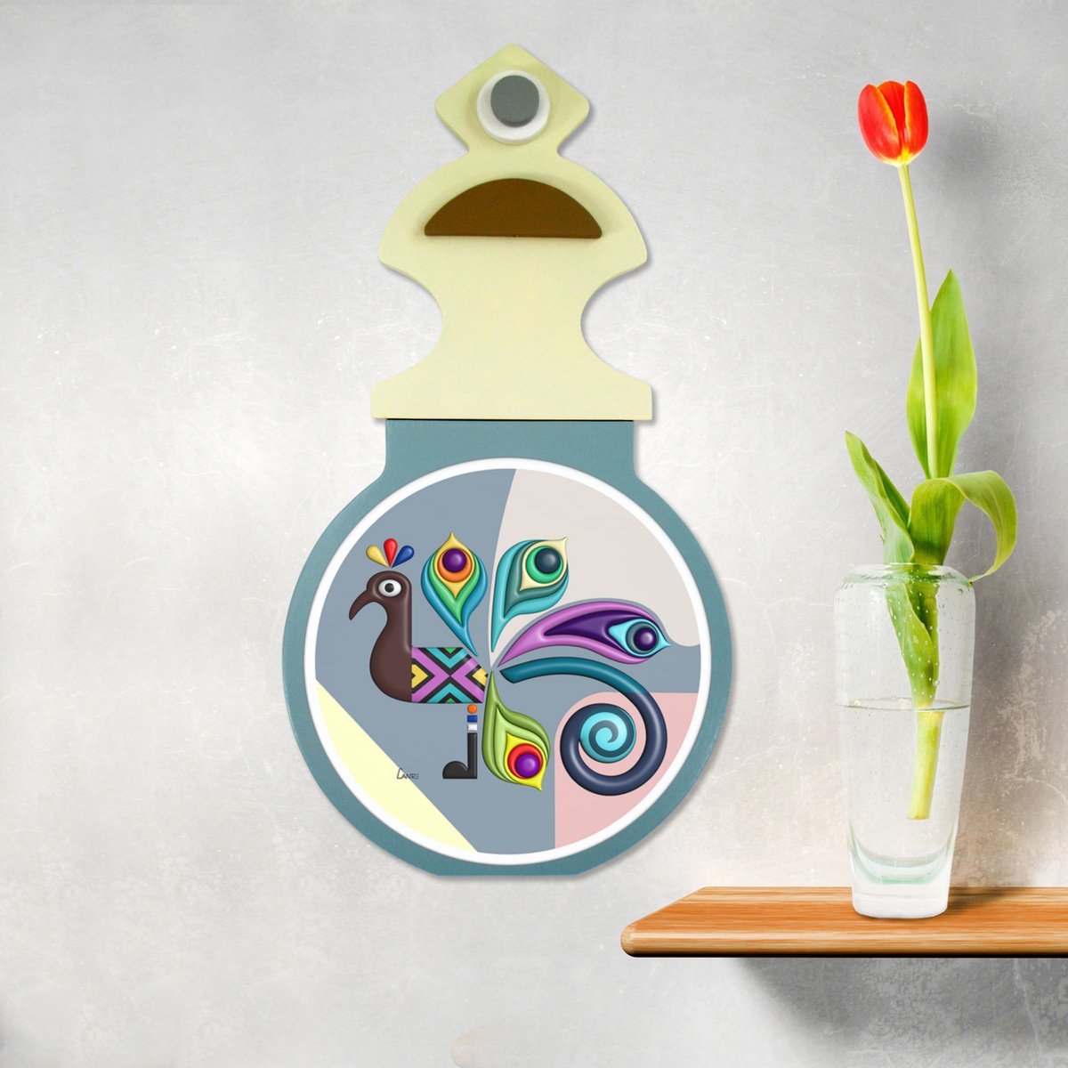 Urban And Pop Animal Wood Sculpture By Lanre Adefioye, 14 X 25", Nature