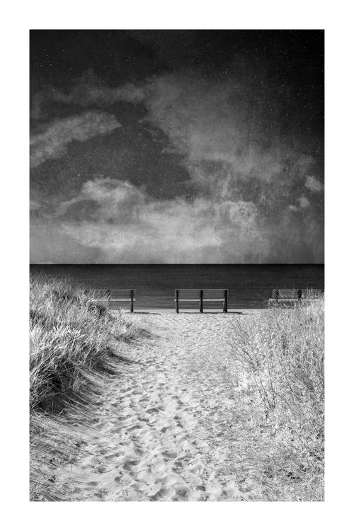 Benches By the Sea, No. 2, 12 x 18" by Brooke T Ryan