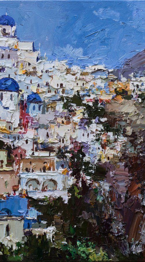 Santorini, Greece - Original landscape painting by Anastasiia Valiulina