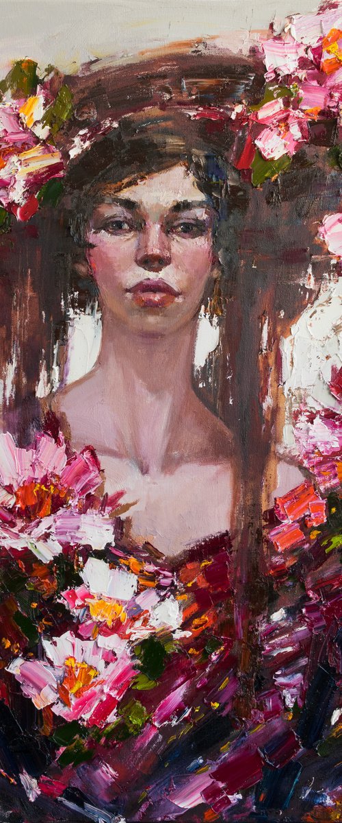 Girl and flowers by Anastasiia Valiulina