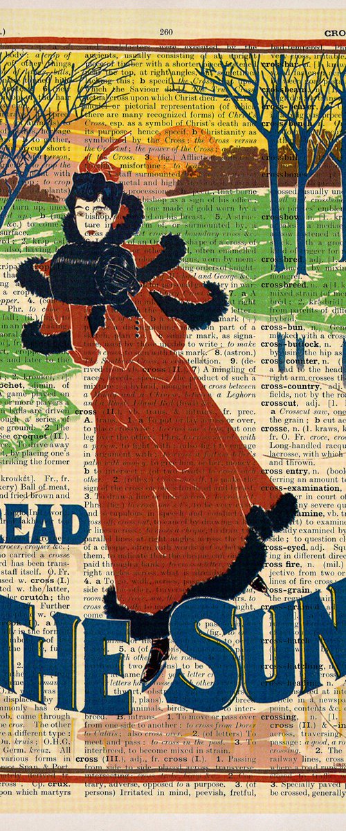 Read the Sun - Collage Art Print on Large Real English Dictionary Vintage Book Page by Jakub DK - JAKUB D KRZEWNIAK