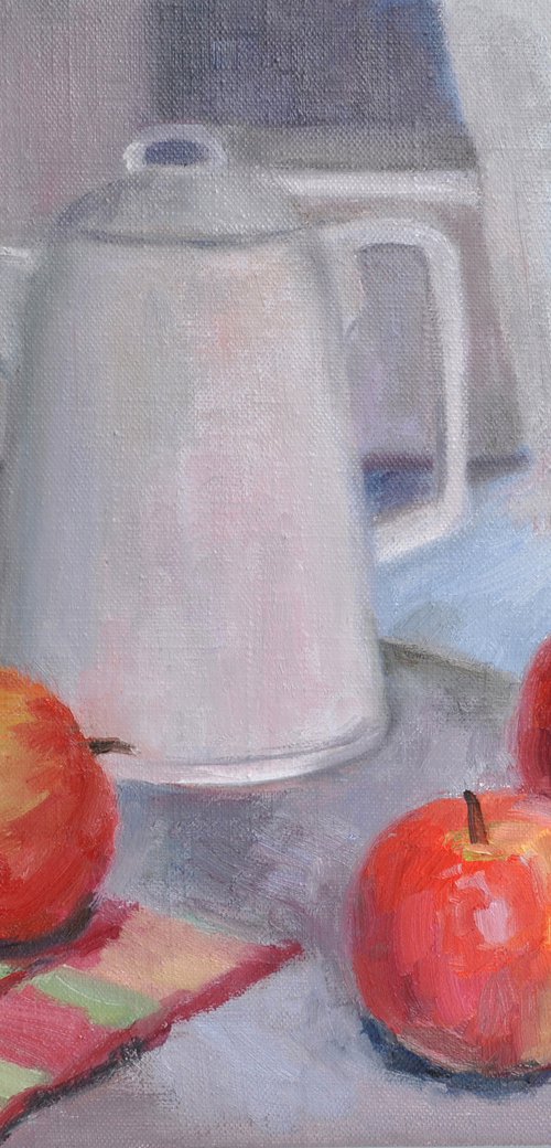 White jug and apples by Marina Petukhova