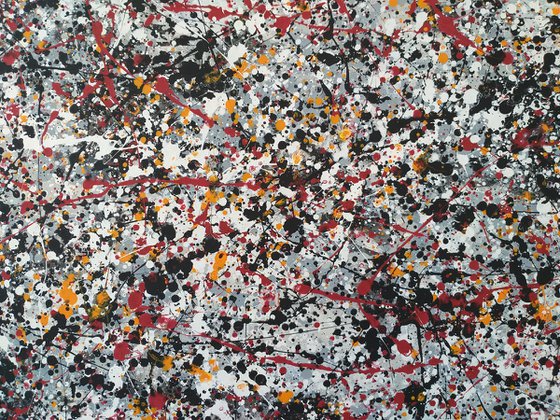 Abstract J.Pollock style acrylic by M.Y.