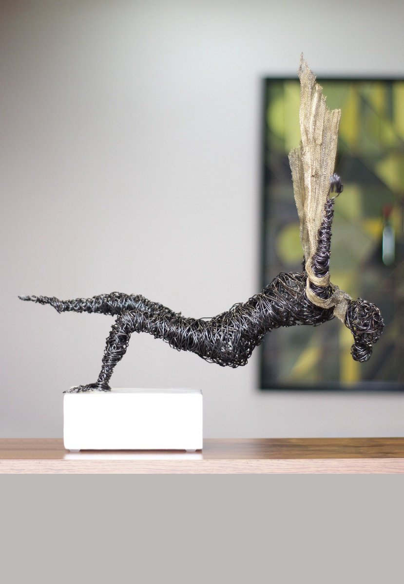 Abstract Portrait Sculpture By Karen Axikyan, 17 X 17", Relaxing, Original Artwork