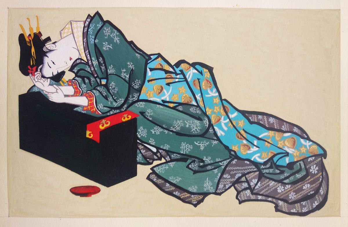 Illustrative Portrait Drawing By Liubov Palii, 13 X 9", Young Woman. The Scene., Original Artwork