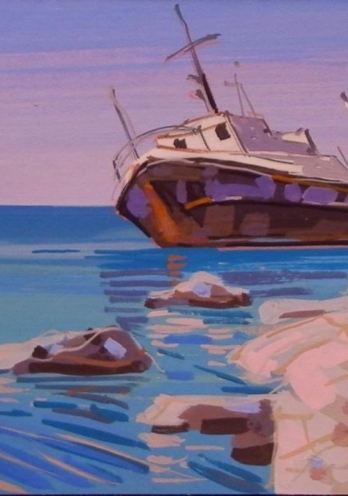 Seagull. Original painting 30x18cm by Sergey  Kachin