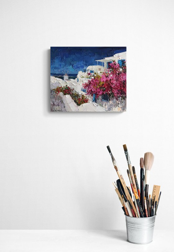 Bougainvillea in Santorini, Greece