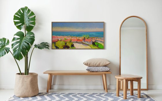 Homes and Ocean. California