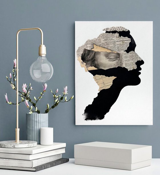 Abstract Female Collage Newspaper Profile