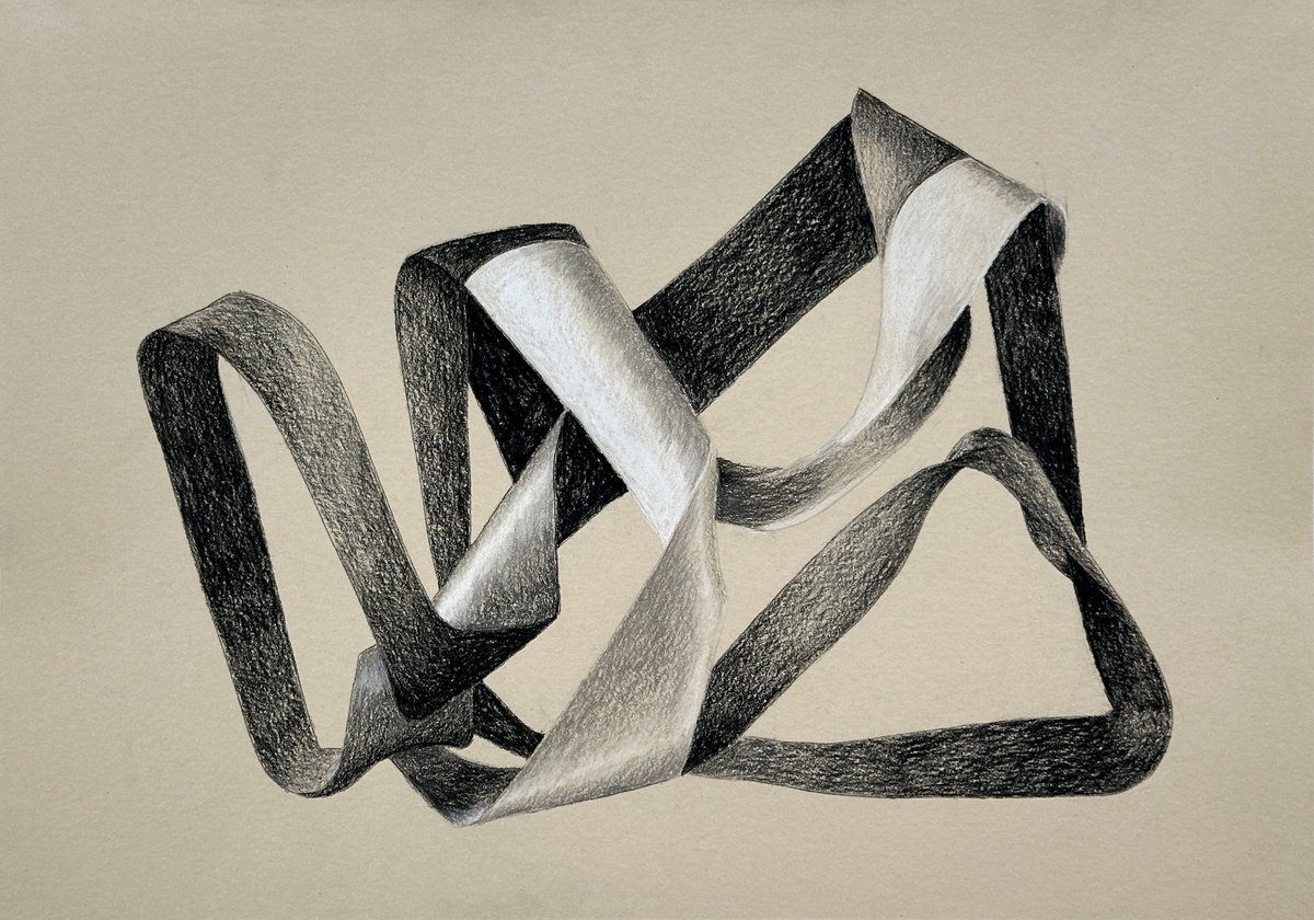 Organic Abstract Pastel Drawing By Amanda Andersen, 17 X 12, Knotted Abstraction: Bubble, Original Artwork