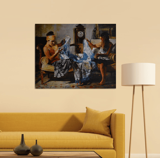 The Blue and White Shawl