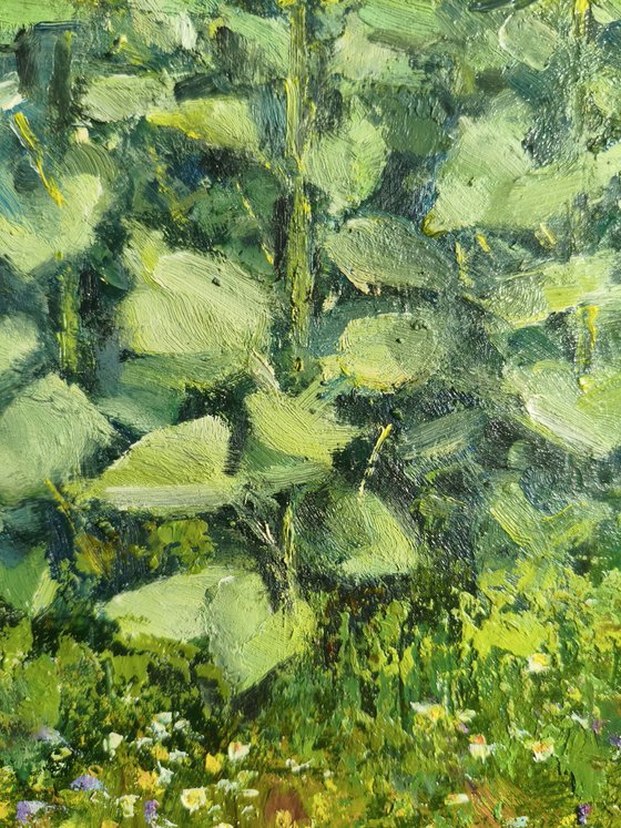 Landscape with sunflowers