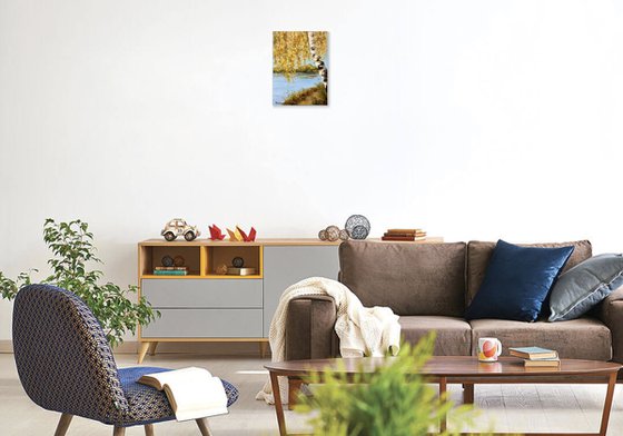 Golden Birch by the Water