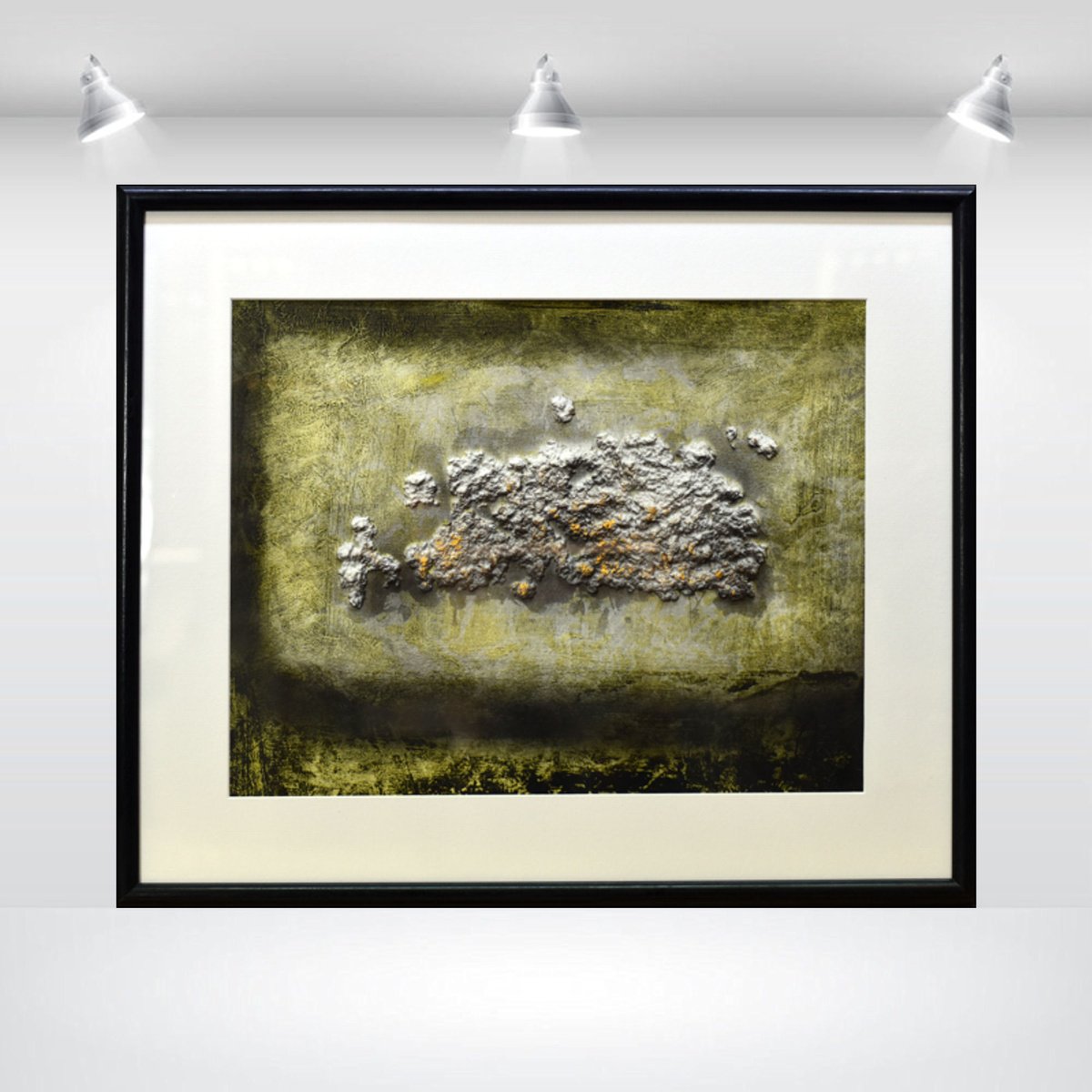 Abstract Acrylic Painting By Edelgard Schroer, 25 X 21, Ashen Silence, Original Artwork