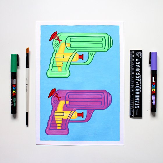 Water Pistols Pop Art Painting