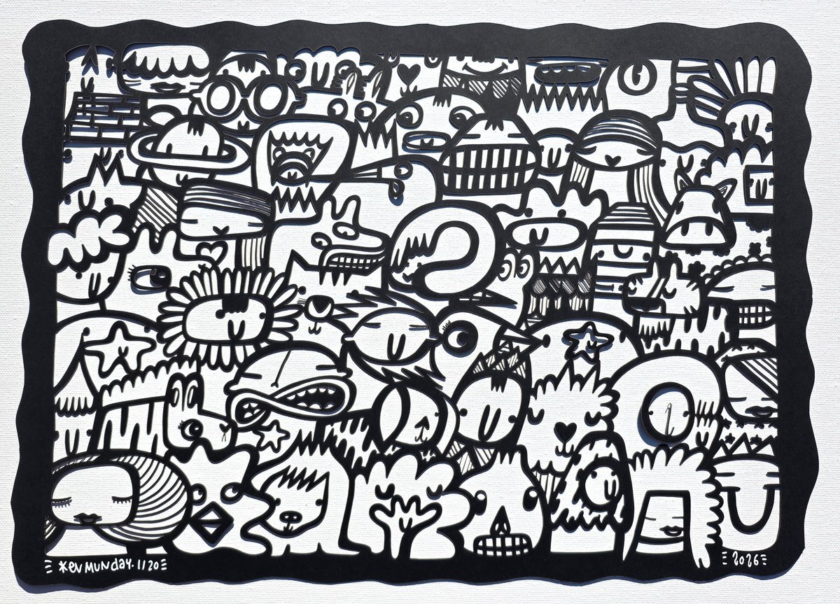 Kev Munday | Original  Print | We Are All Connected (Black) - Papercut | 43 X 31Cm | Artwork For Sale On Artfinder