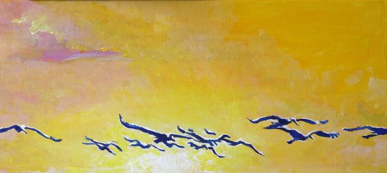 Storks at Sunset