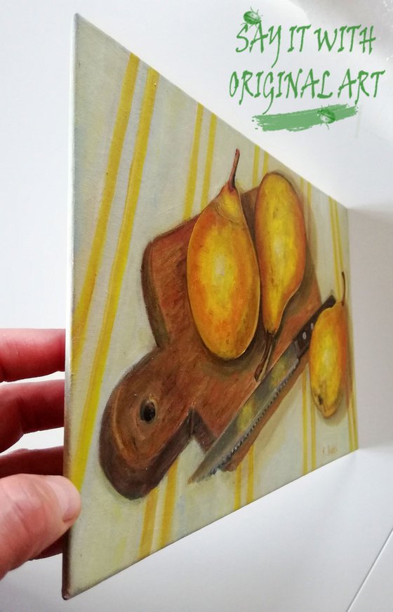 Pears on Cutting Board