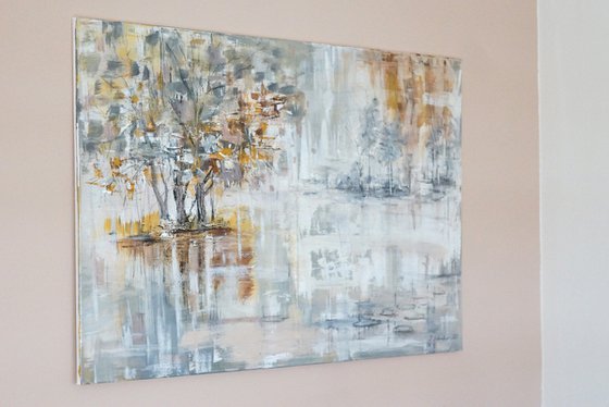 Prelude. Large acrylic abstract painting  nature painting canvas wall art