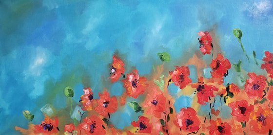 "Poppies in the Wind" - Flowers - Abstract - Peace