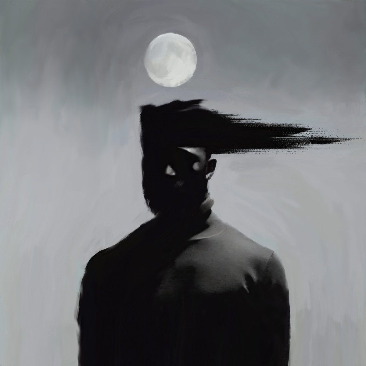 Expressive Portrait Acrylic Painting By Anzhelika Klimina, 20 X 20, Male Portrait N10, Original Artwork