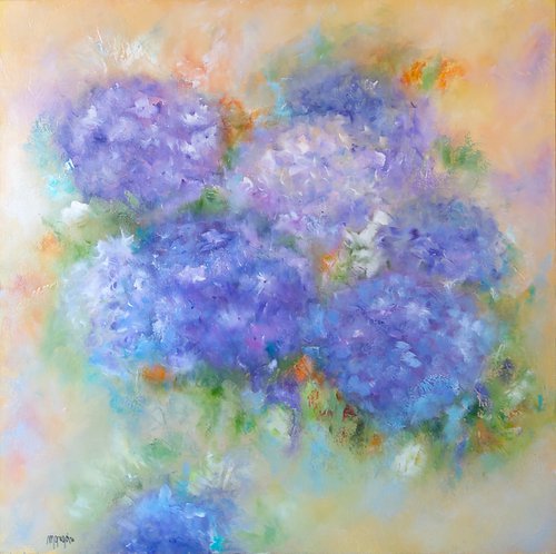 Harmony of blue hydrangeas by Martine Grégoire