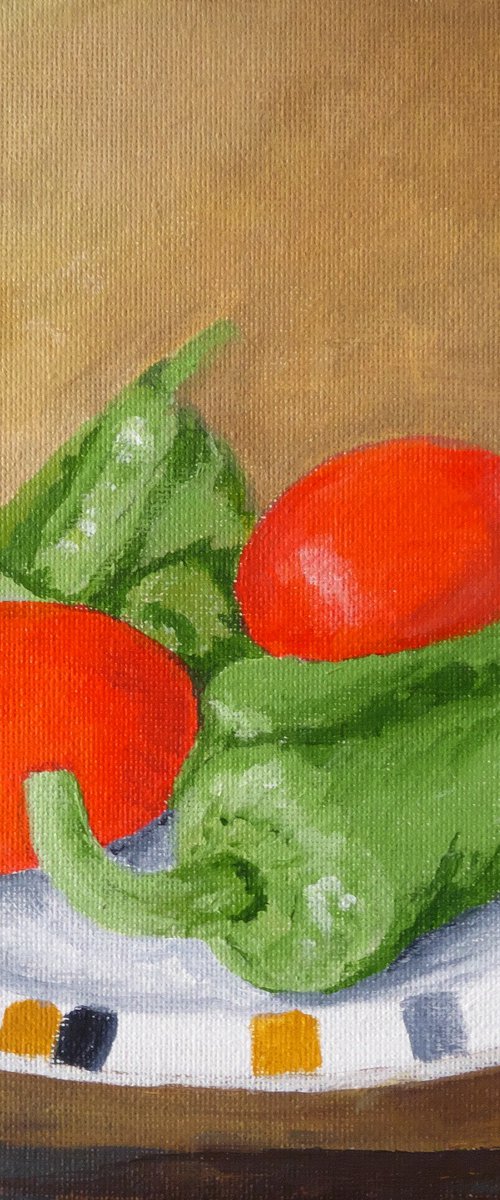 Padron Peppers and Tomatoes by Maddalena Pacini