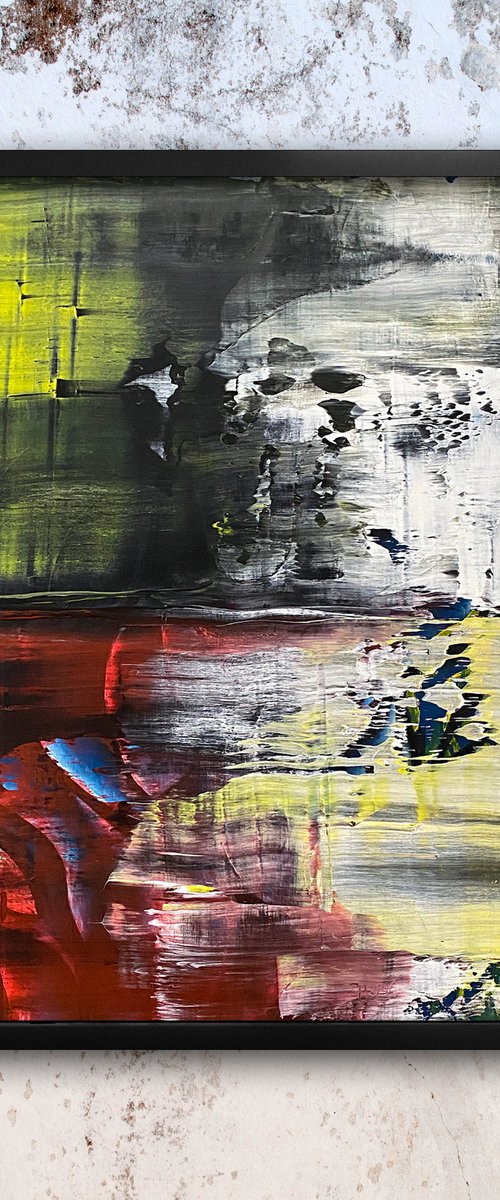 "Make Me" - Original PMS Large Abstract Acrylic Painting On Wood, Framed - 26" x 26" by Preston M. Smith (PMS)