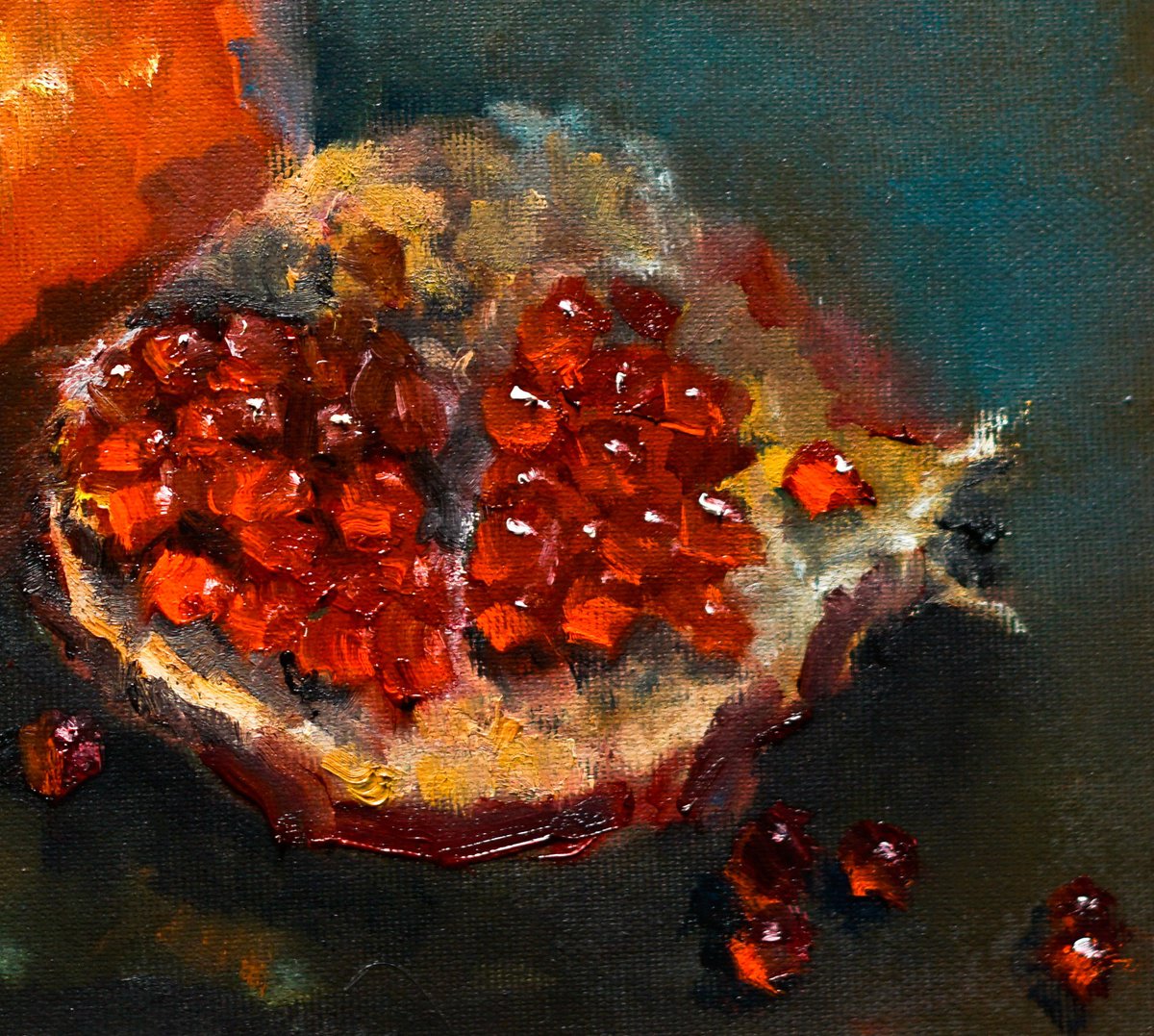 Impressionistic Still Life Oil Painting By Pavel Filin, 12 X 10", Ruby Juice, Original Artwork