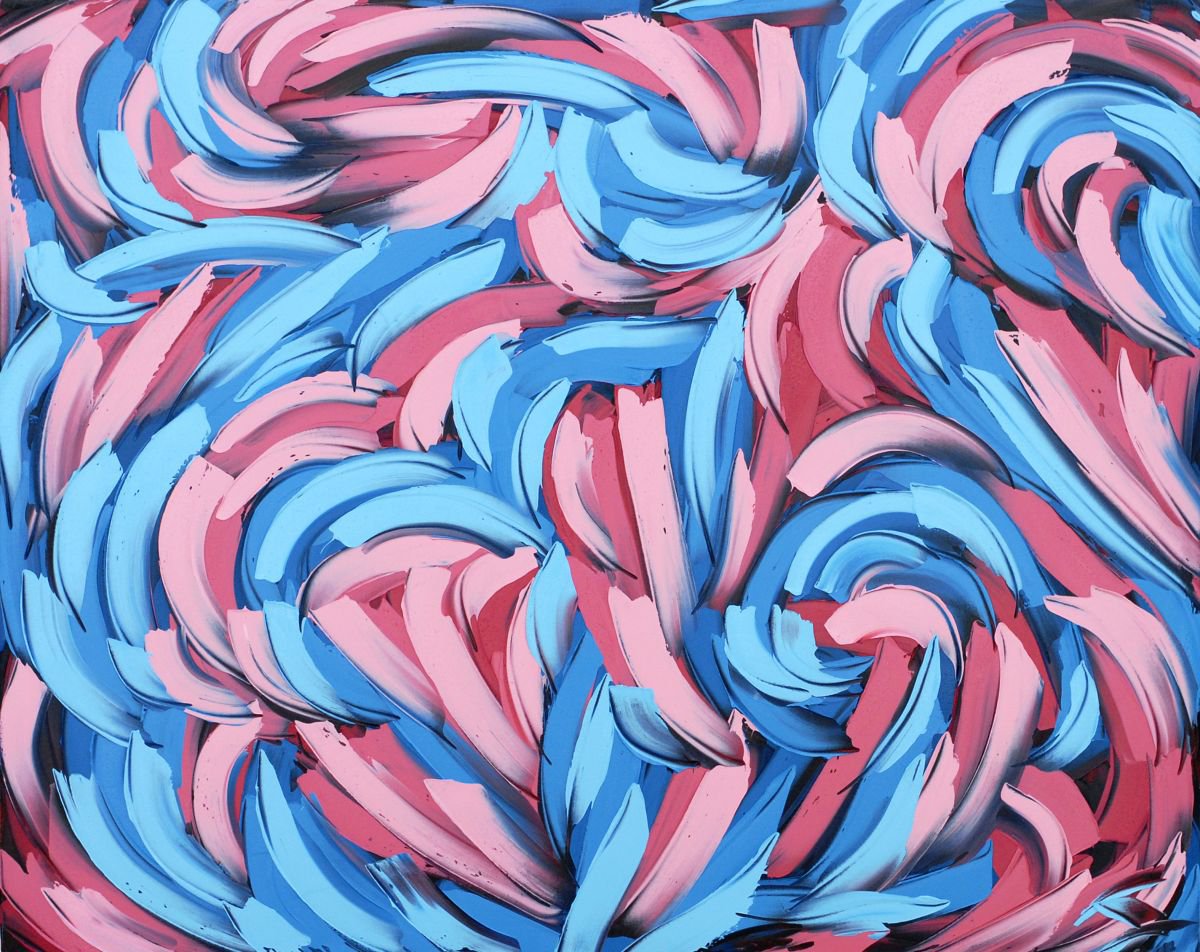 Pink & Blue By Bill Stone, 60 X 48, Artwork For Sale On Artfinder