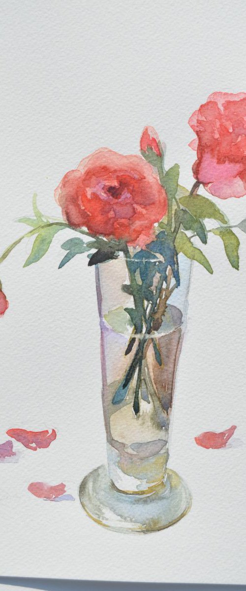 Roses in a Vase by Jing Chen