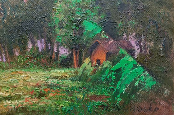 Barn forest landscape