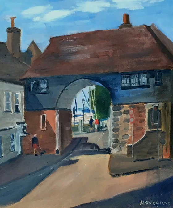 Afternoon walk at Sandwich, Kent - An original oil painting