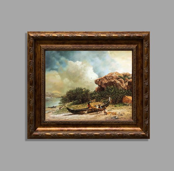 Fishermen and Boat