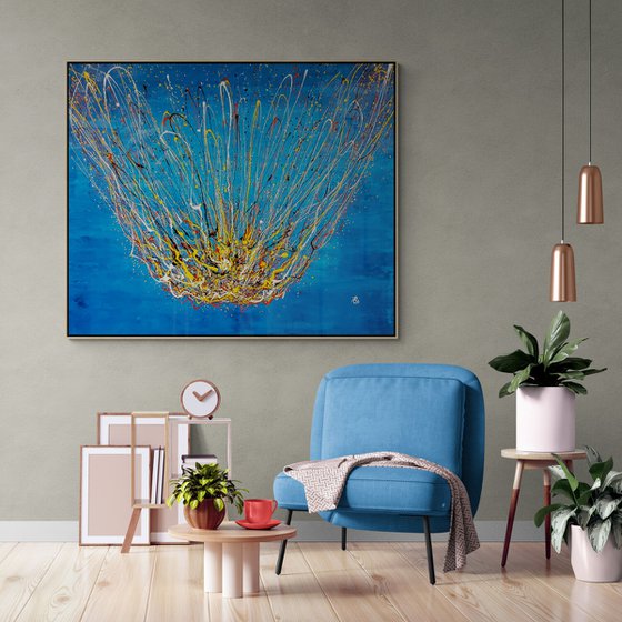 Sprucigi N-70 (H)125x(W)150 cm. Colorful Splash Abstract Painting