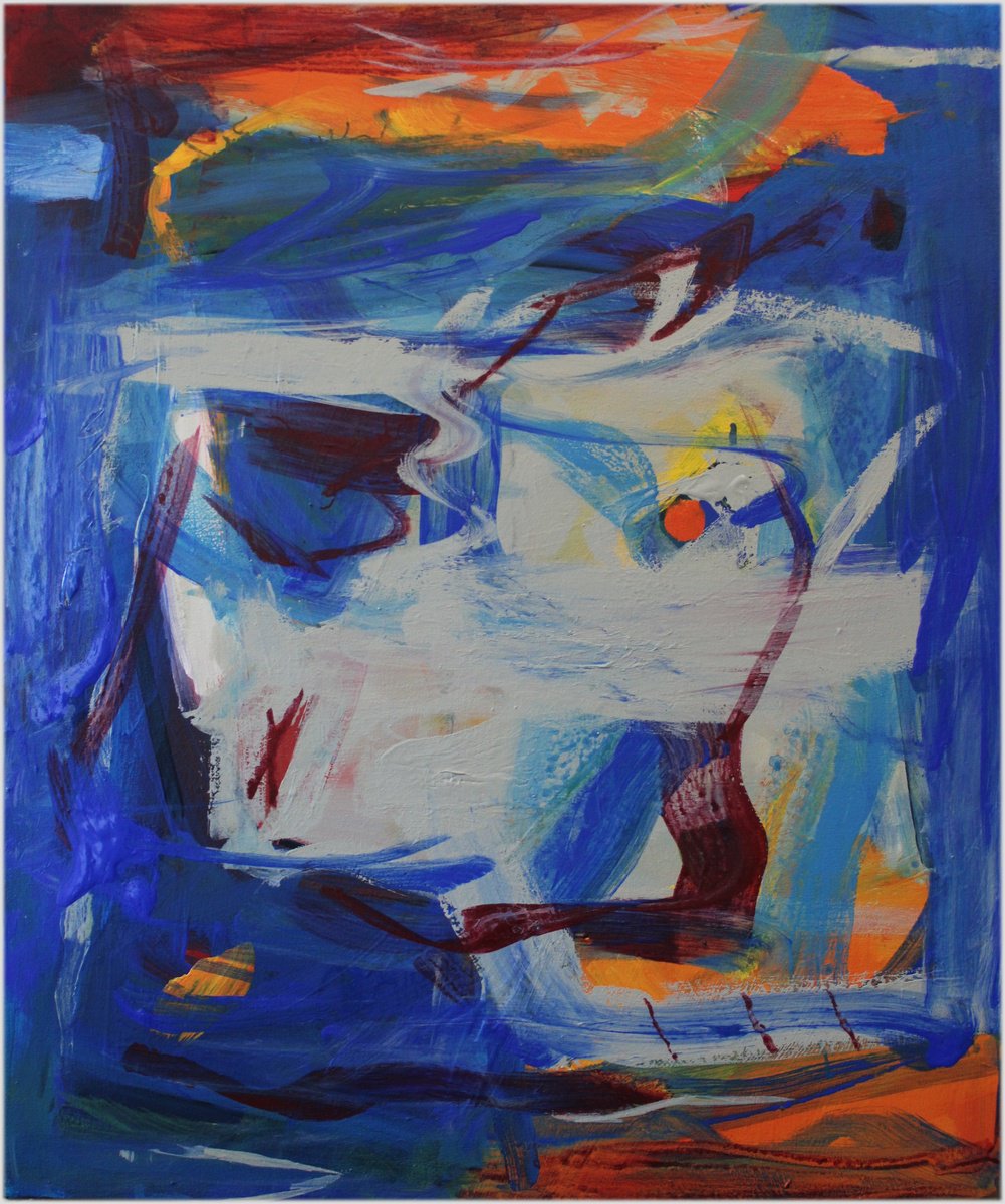 Expressive Abstract Painting By Victorine Follana, 21 X 26", L