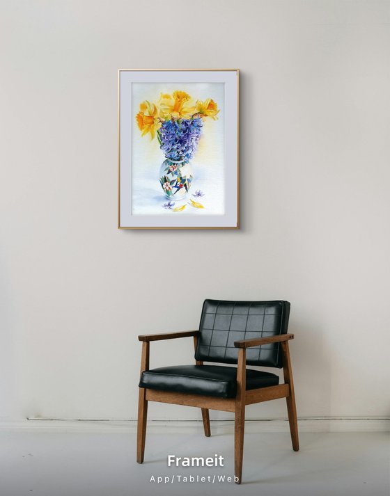 Spring Harmony Daffodils and Hyacinths