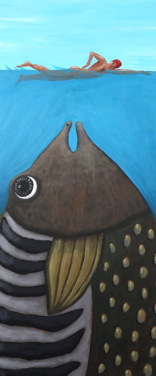 The Danger of being Male (skinnydipping) by Mariann Johansen-Ellis