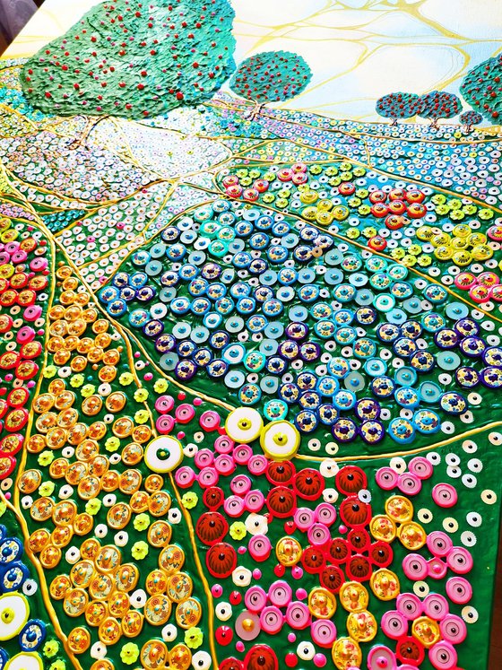 Garden with apple trees