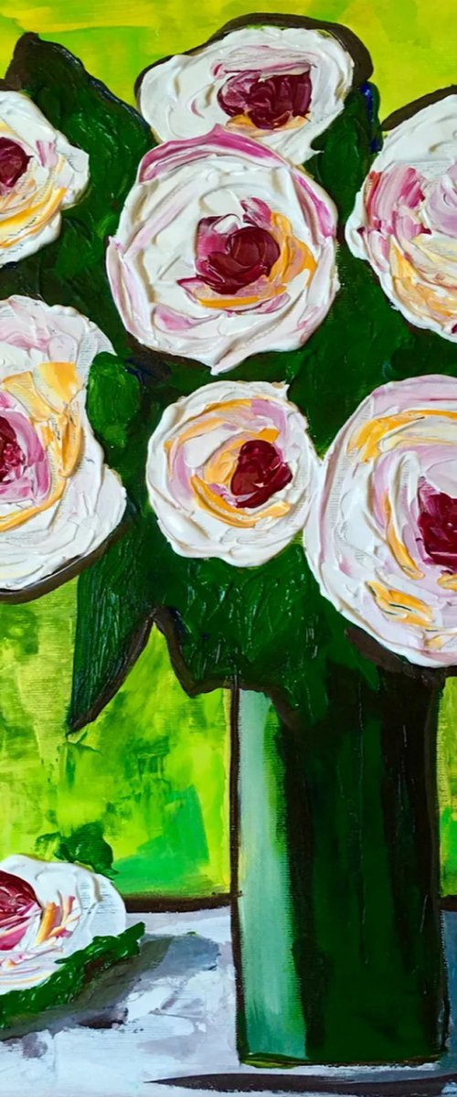 Roses in a vase #10 by Olga Koval
